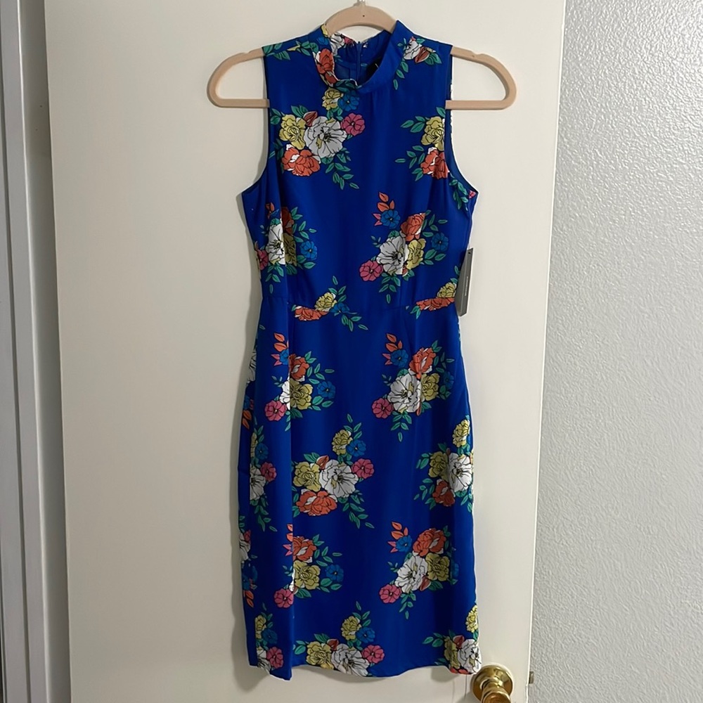 Lulus blue floral midi dress